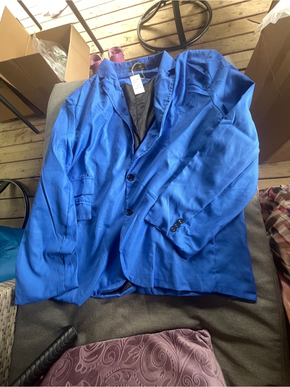 Women's Bright Blue Tailored Blazer Jacket